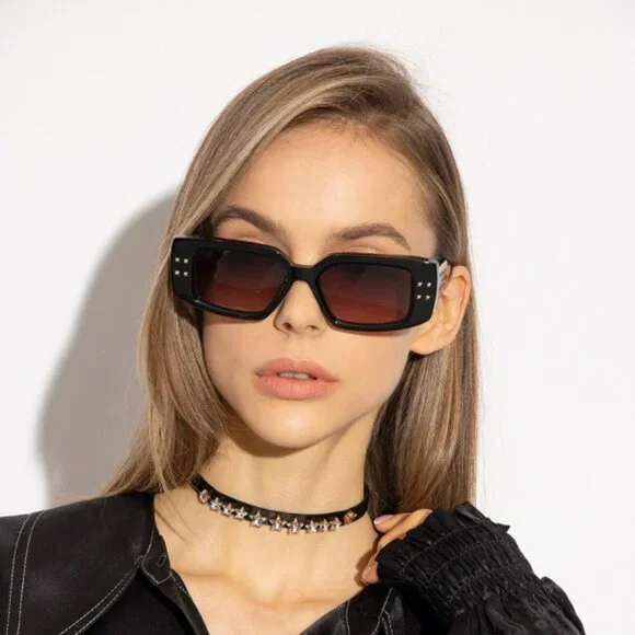 Valentino Men Sunglasses Black Gold Rose Square V - CINQUE VLS-108A-53